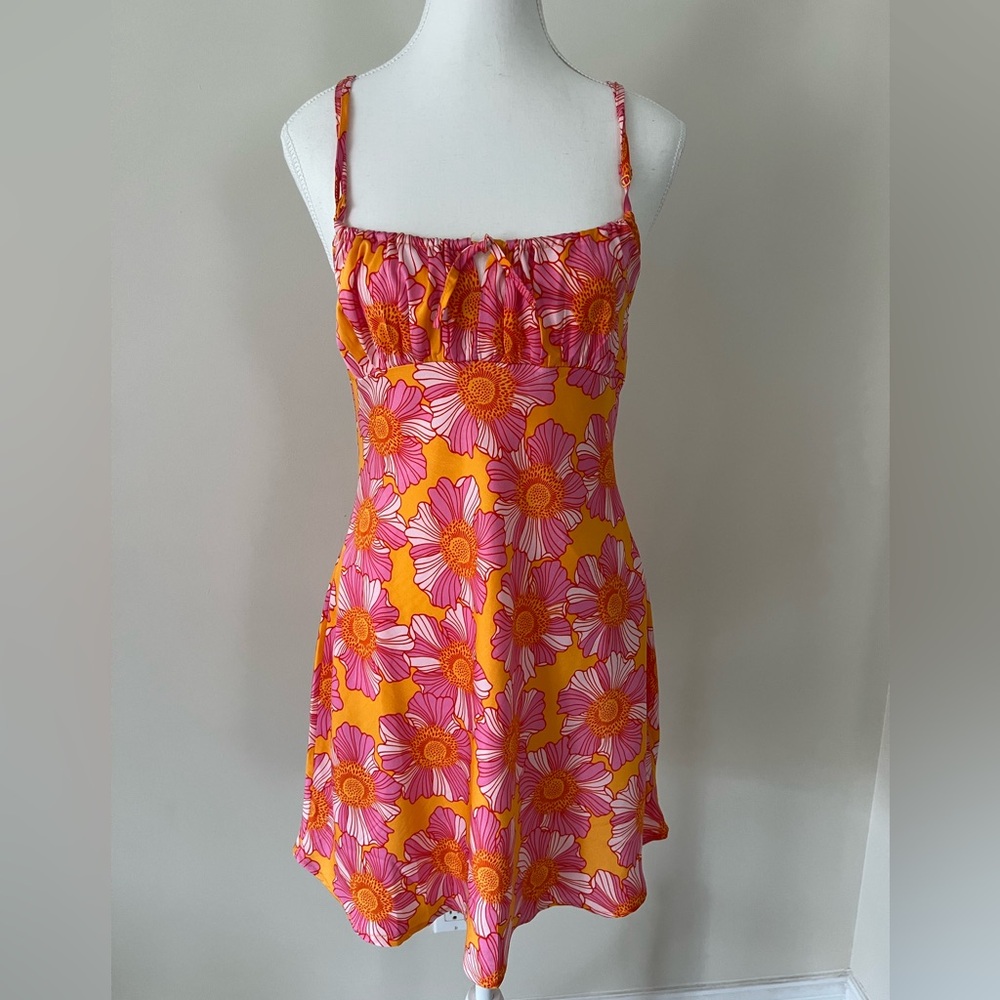 SUPRE Floral Pink and Orange Dress